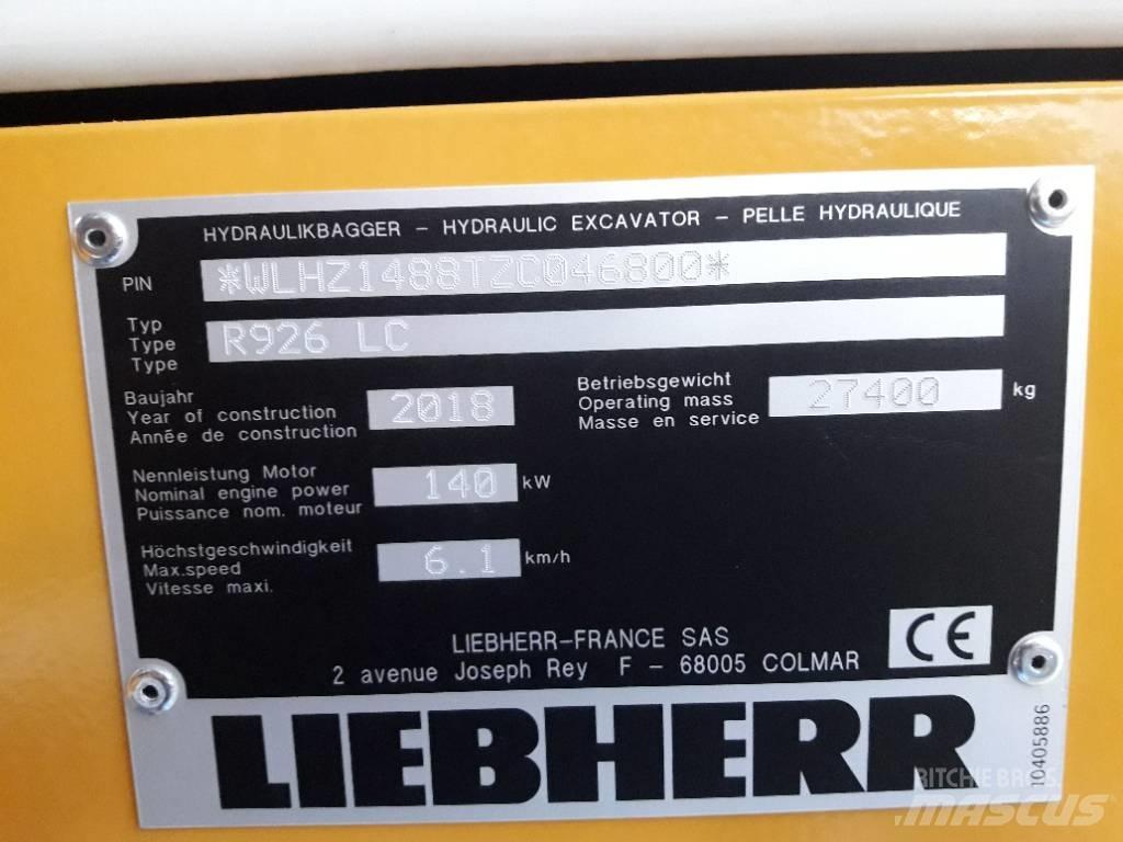 Liebherr R 926 LC Roomikekskavaatorid