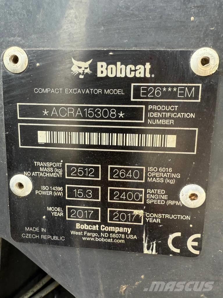 Bobcat E 26 EM Miniekskavaatorid < 7 t