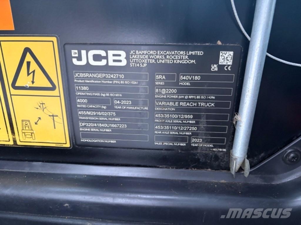 JCB 540-180 Teleskooplaadurid