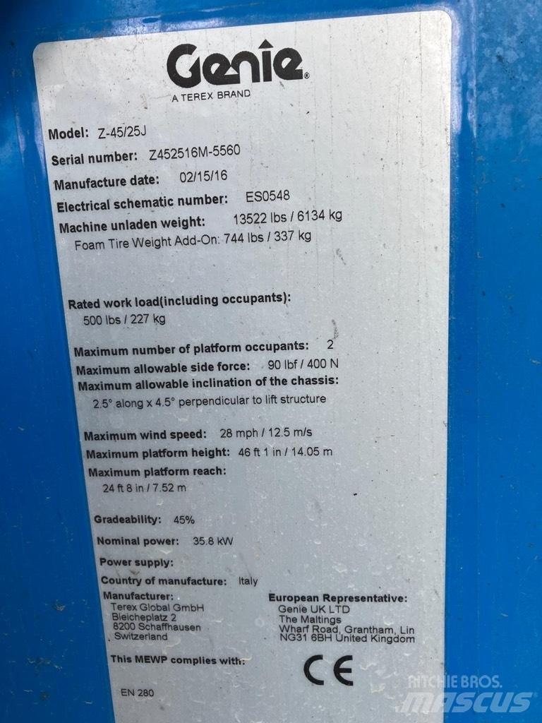Genie Z 45/25 J Iseliikuvad poomtõstukid