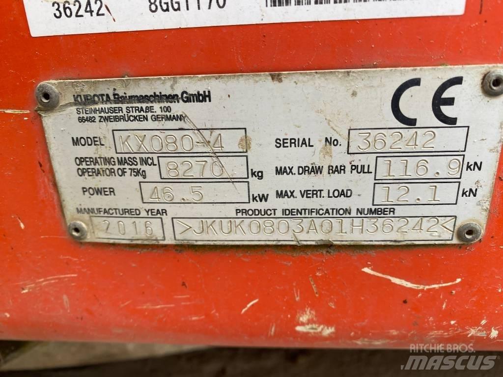 Kubota KX 080-4 Väikeekskavaatorid 7t-12t