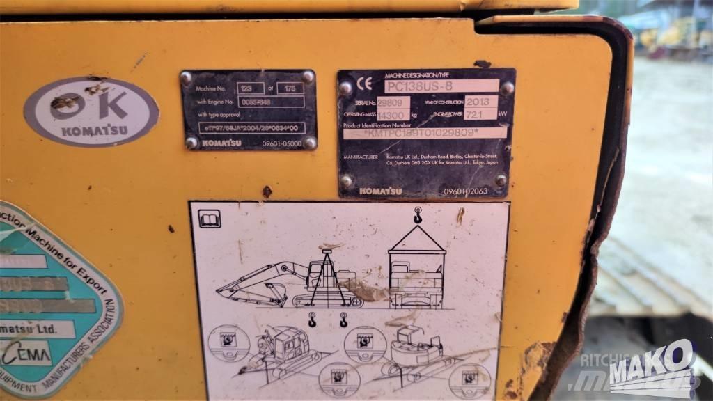 Komatsu PC 138 US-8 Roomikekskavaatorid