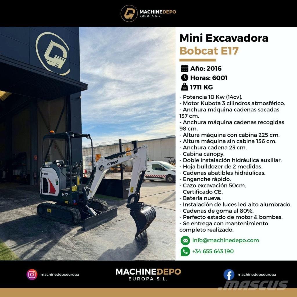 Bobcat E 17 Miniekskavaatorid < 7 t