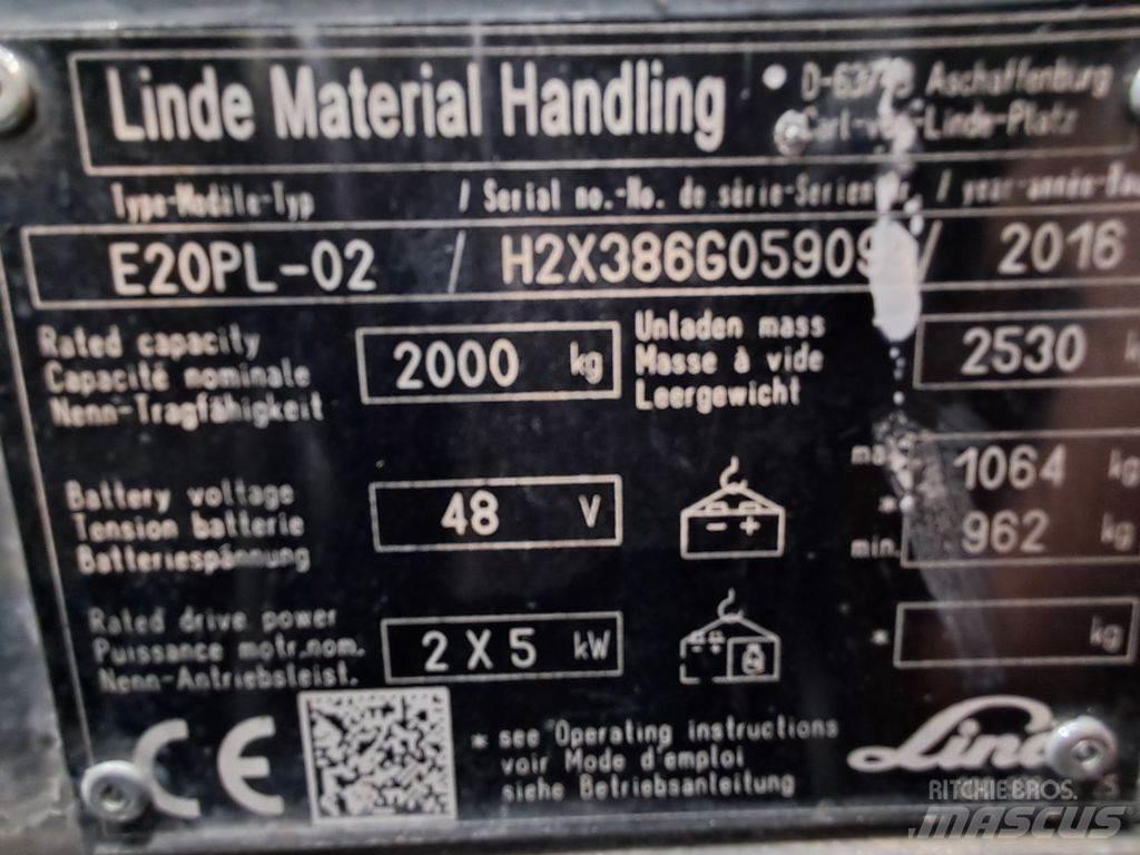 Linde E20PL-02 Elektritõstukid