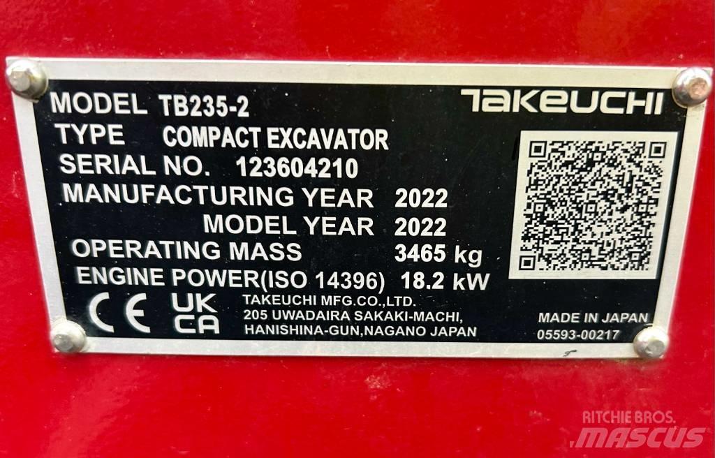 Takeuchi TB 235-2 V3 Miniekskavaatorid < 7 t