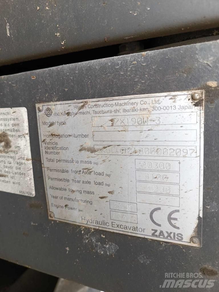 Hitachi ZX 190 W-3 Ratasekskavaatorid
