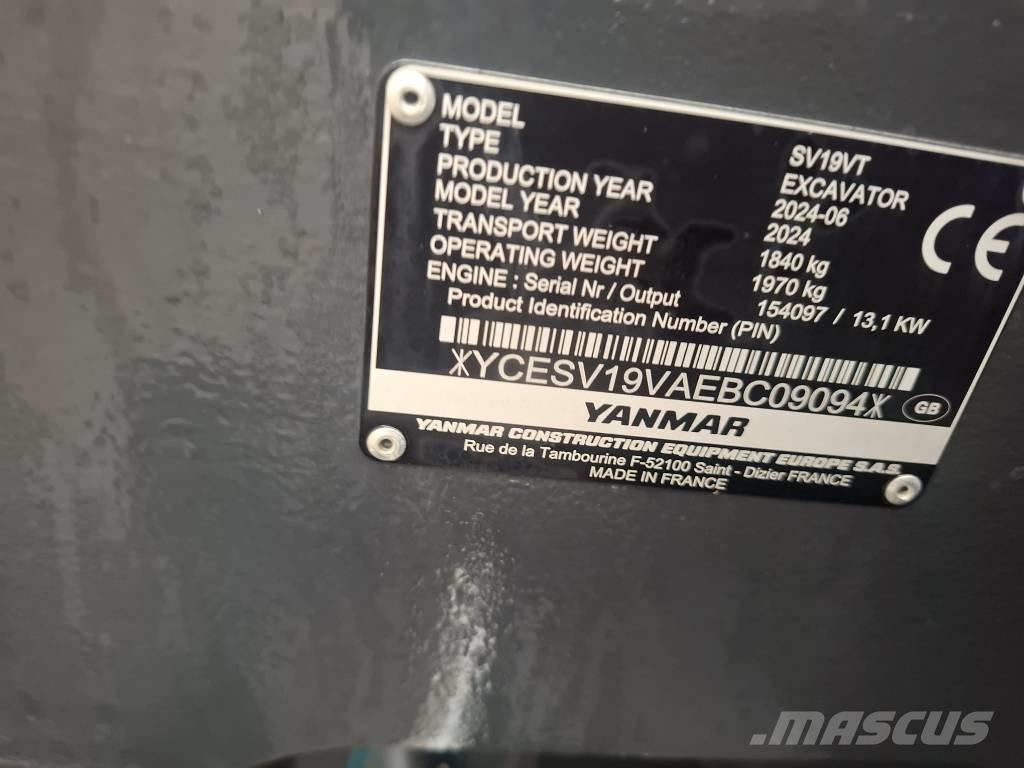 Yanmar SV 19 VT Miniekskavaatorid < 7 t