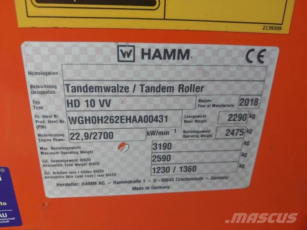 Hamm HD 10 VV Vibraatorid