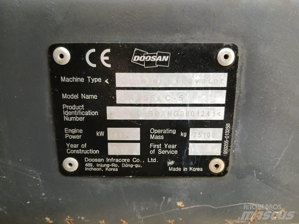 Doosan DX 255 LC Roomikekskavaatorid