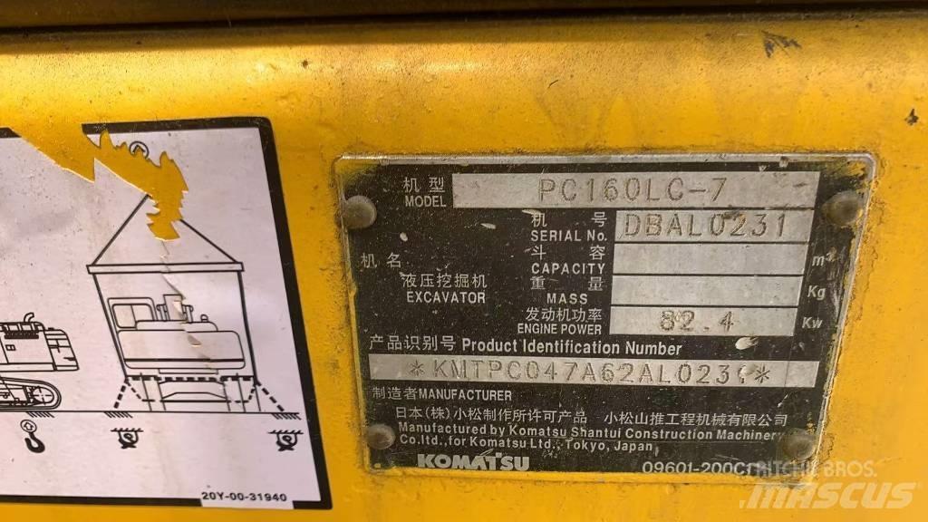 Komatsu PC 160 LC Roomikekskavaatorid