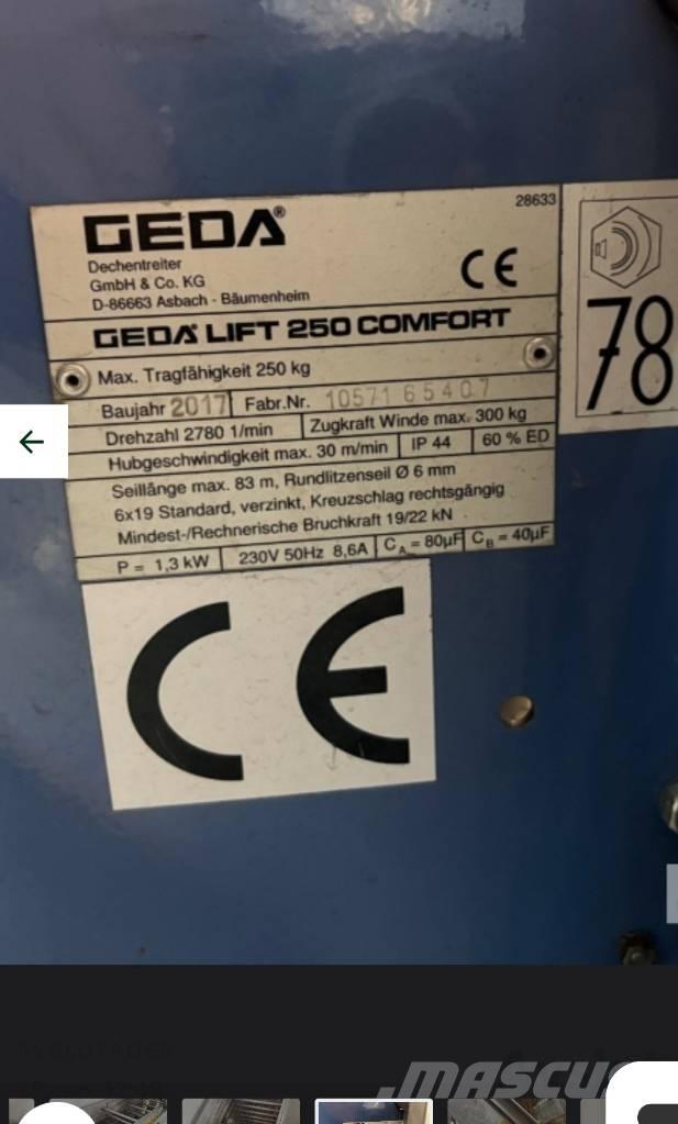Geda Comfort 250 Vintsid, telfrid ja materjaliliftid
