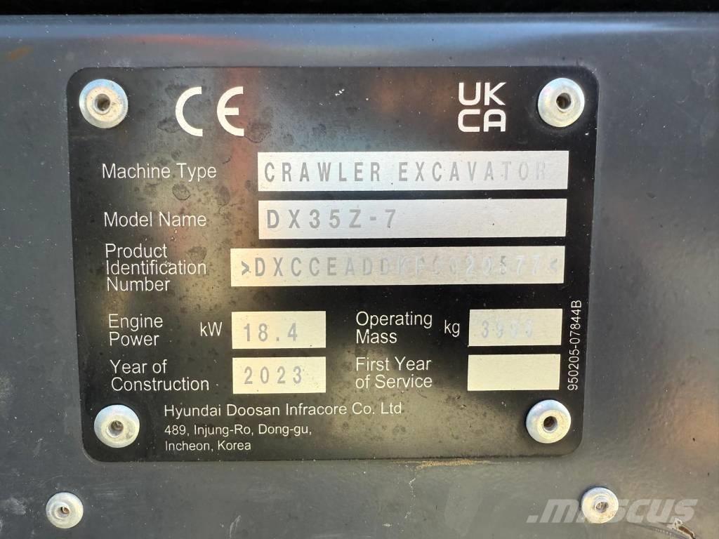 Develon DX 35 Z-7 Miniekskavaatorid < 7 t