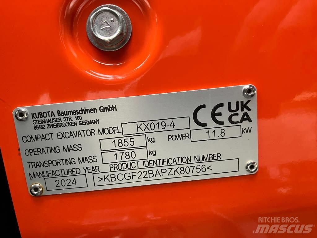Kubota KX 019-4 Miniekskavaatorid < 7 t