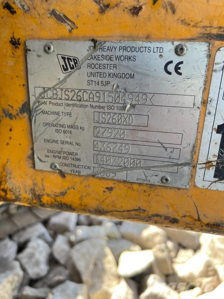 JCB JS 260 XD Nooled ja varred