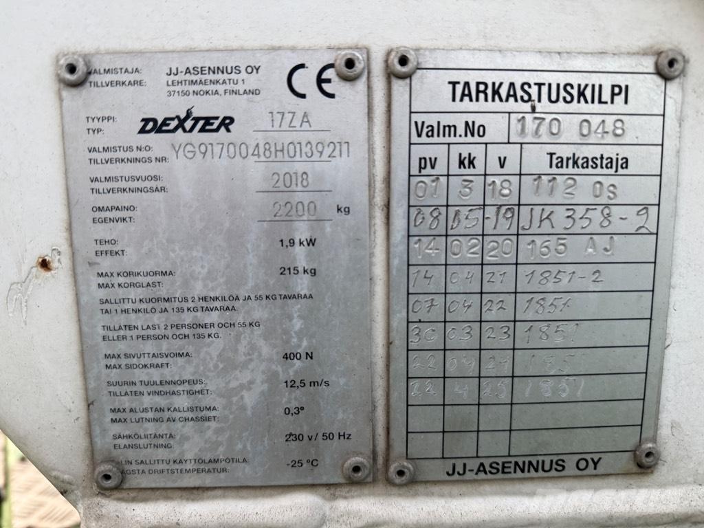 Dexter 17ZA Järelveetavad korvtõstukid