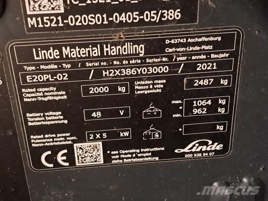 Linde E20PL-02 Elektritõstukid