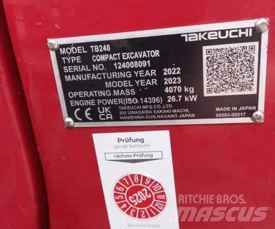 Takeuchi TB 240 DPF Miniekskavaatorid < 7 t
