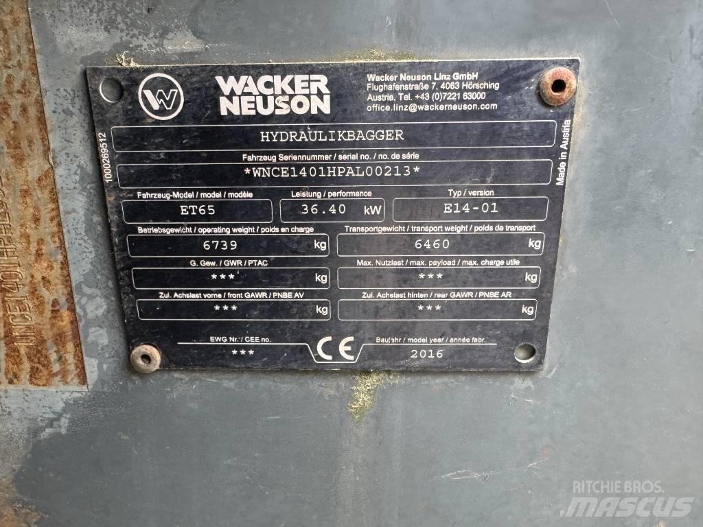 Wacker Neuson ET65 Roomikekskavaatorid
