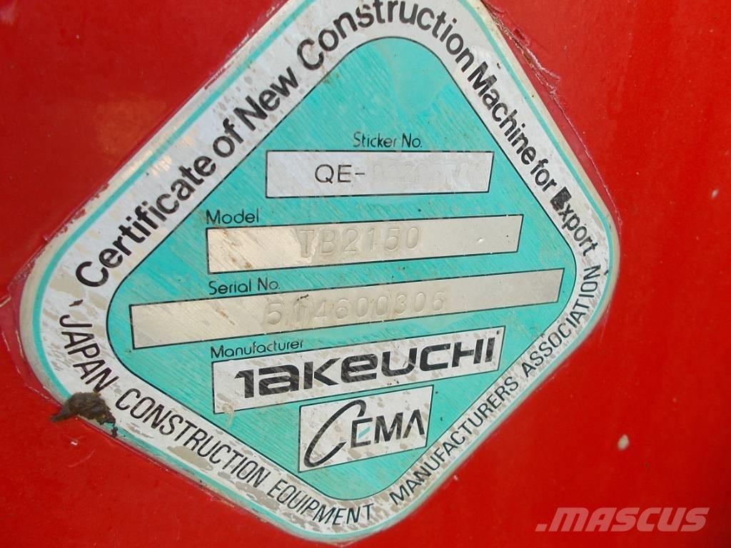 Takeuchi TB 2150 Roomikekskavaatorid