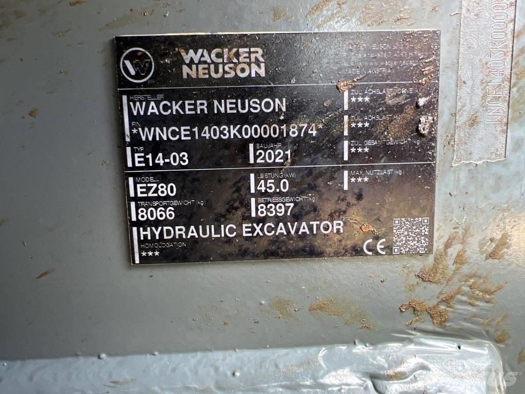 Wacker Neuson EZ80 Roomikekskavaatorid