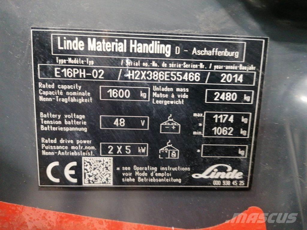 Linde E16PH-02 Elektritõstukid
