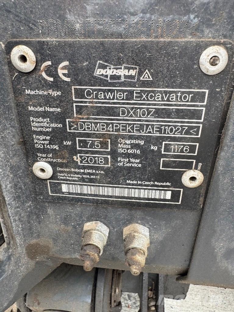 Doosan DX 10 Z Miniekskavaatorid < 7 t