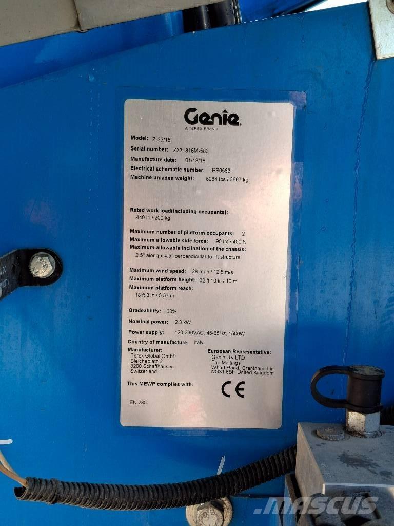 Genie Z33/18 Iseliikuvad poomtõstukid