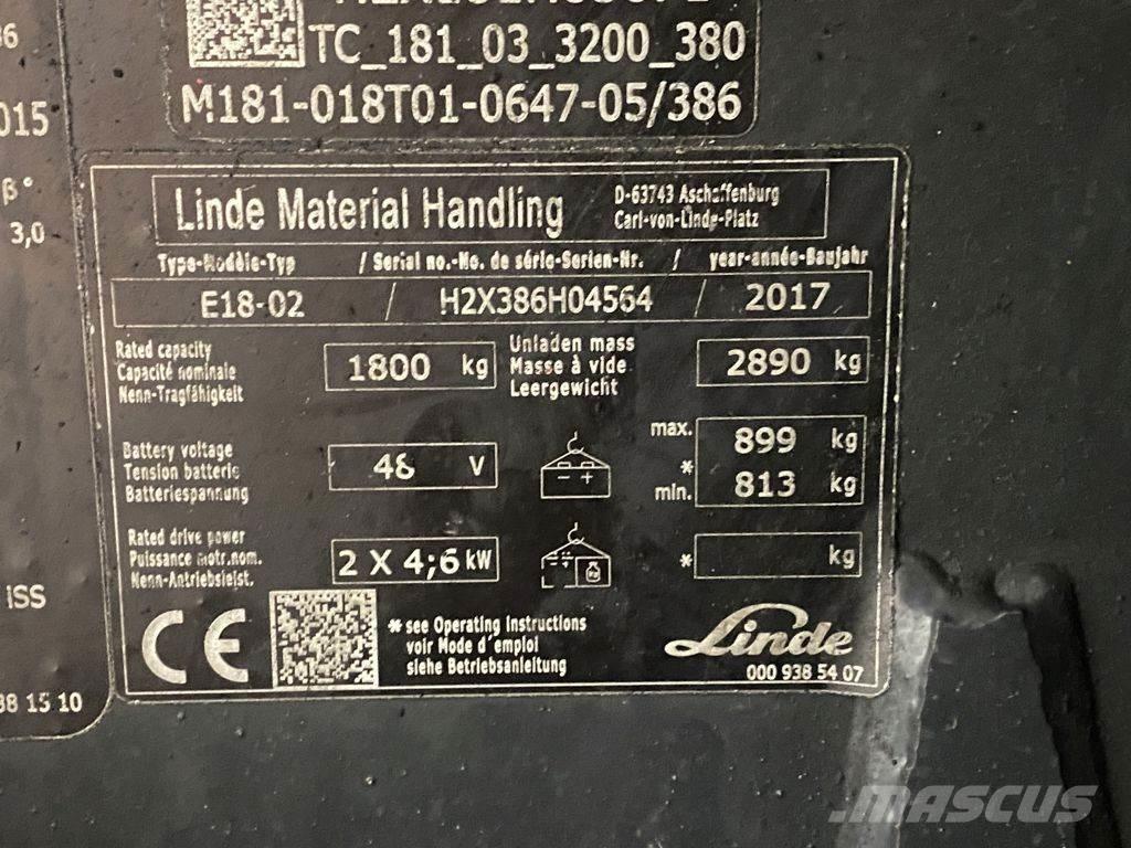 Linde E18-02 Elektritõstukid