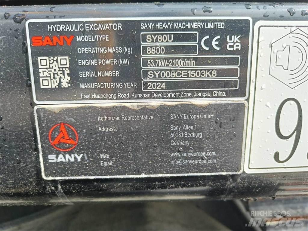Sany SY80U Väikeekskavaatorid 7t-12t