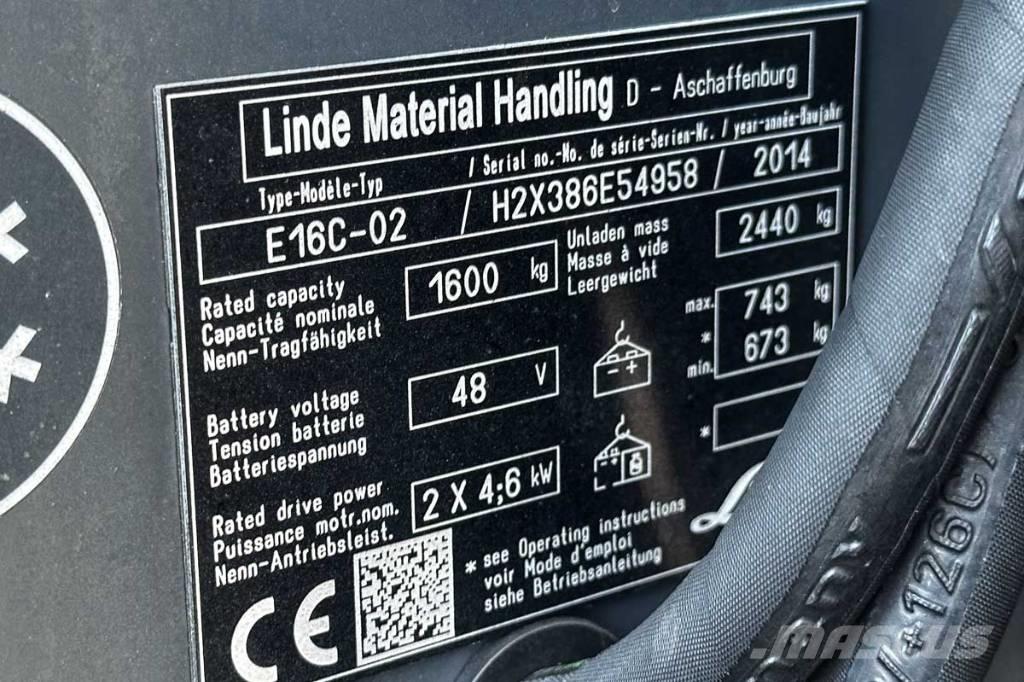 Linde E 16 C-02 Elektritõstukid