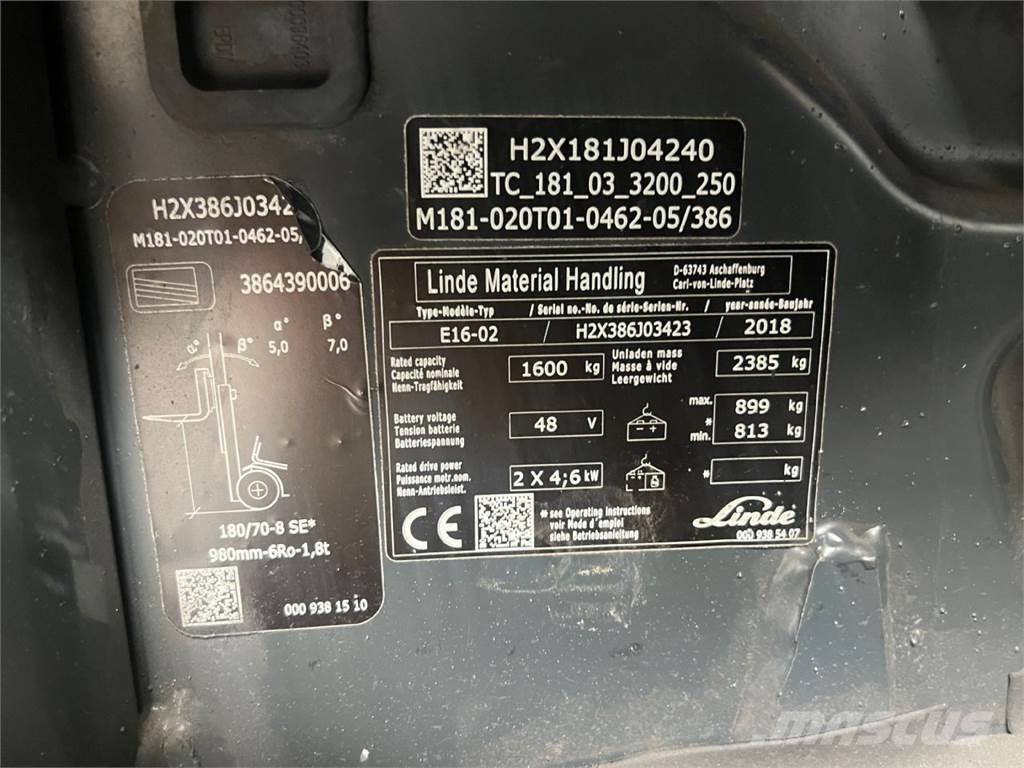 Linde E16 Elektritõstukid