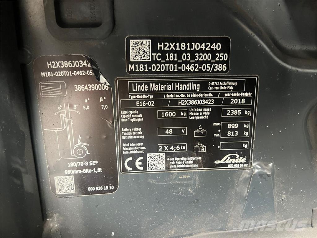 Linde E16 Elektritõstukid
