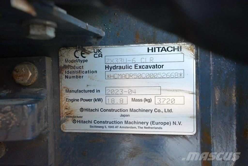Hitachi ZX 33 U-6 Miniekskavaatorid < 7 t