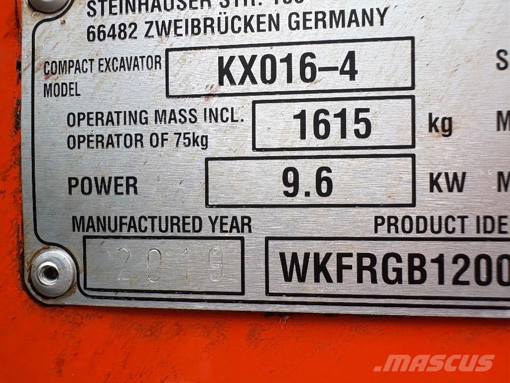 Kubota KX 016-4 Miniekskavaatorid < 7 t