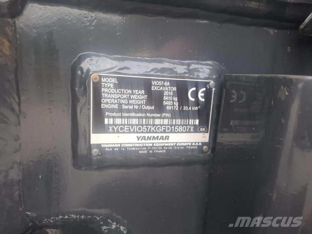 Yanmar vio 57-6A Miniekskavaatorid < 7 t