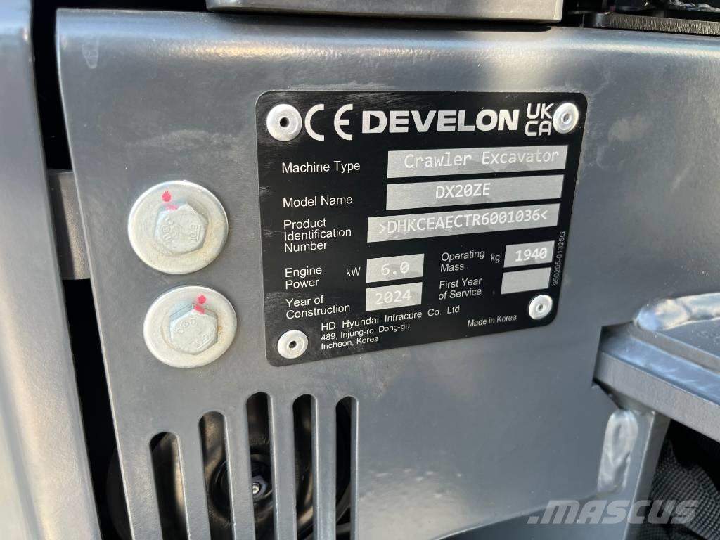 Develon DX 20 ZE Miniekskavaatorid < 7 t