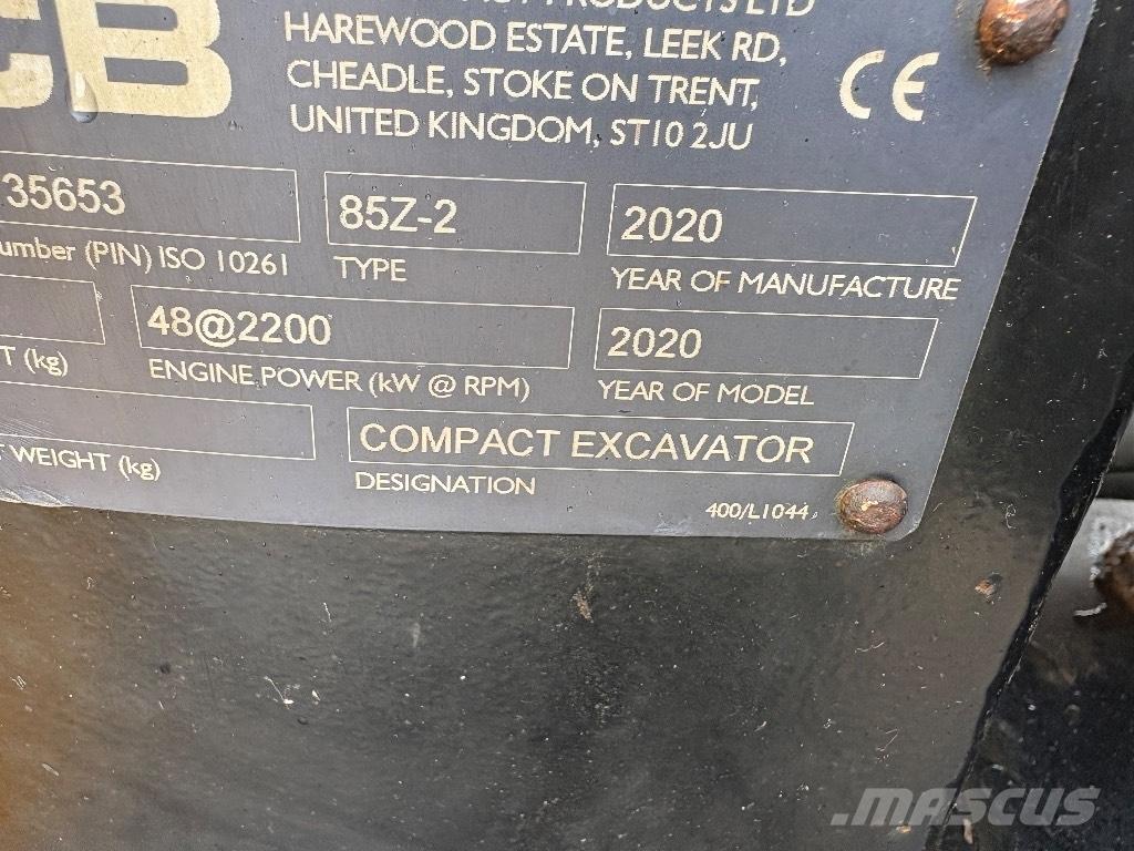 JCB 85 Z-2 Väikeekskavaatorid 7t-12t