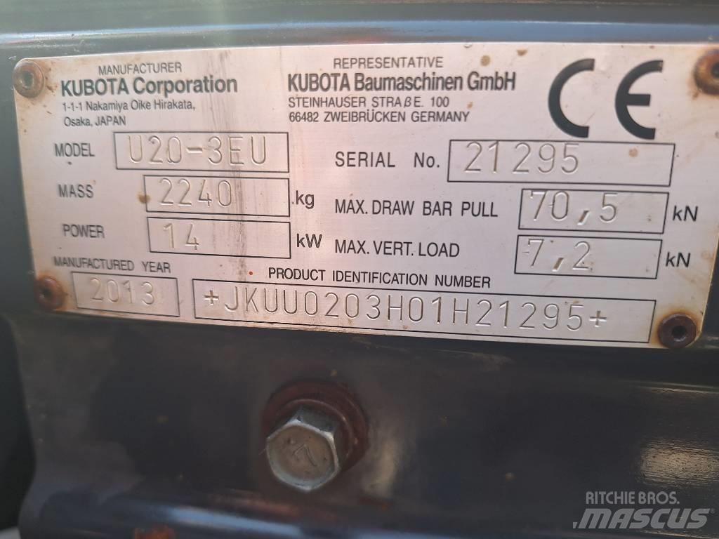 Kubota U 20-3 Miniekskavaatorid < 7 t