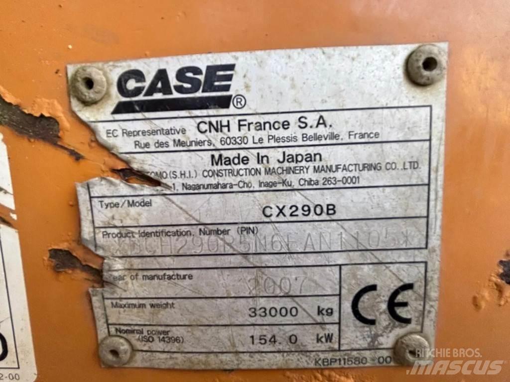CASE CX290B Roomikekskavaatorid