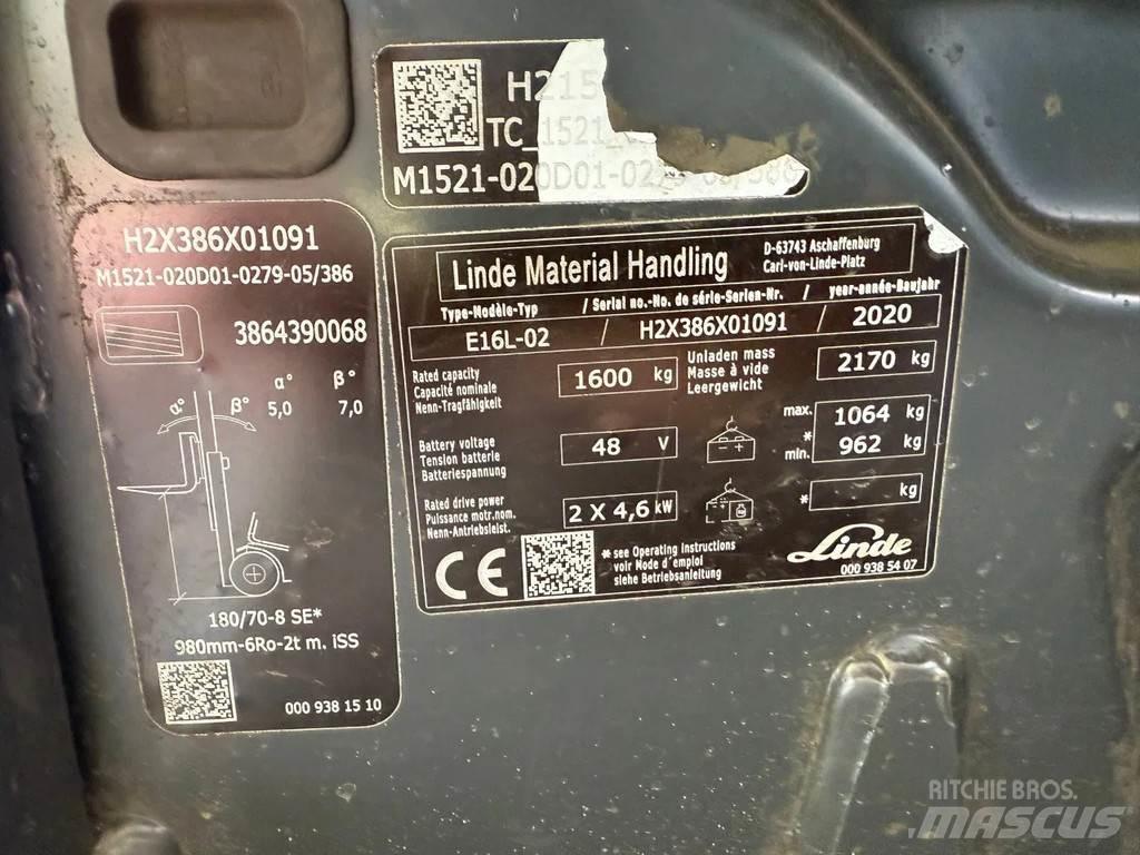 Linde E16L-02 Kahveltõstukid - muud
