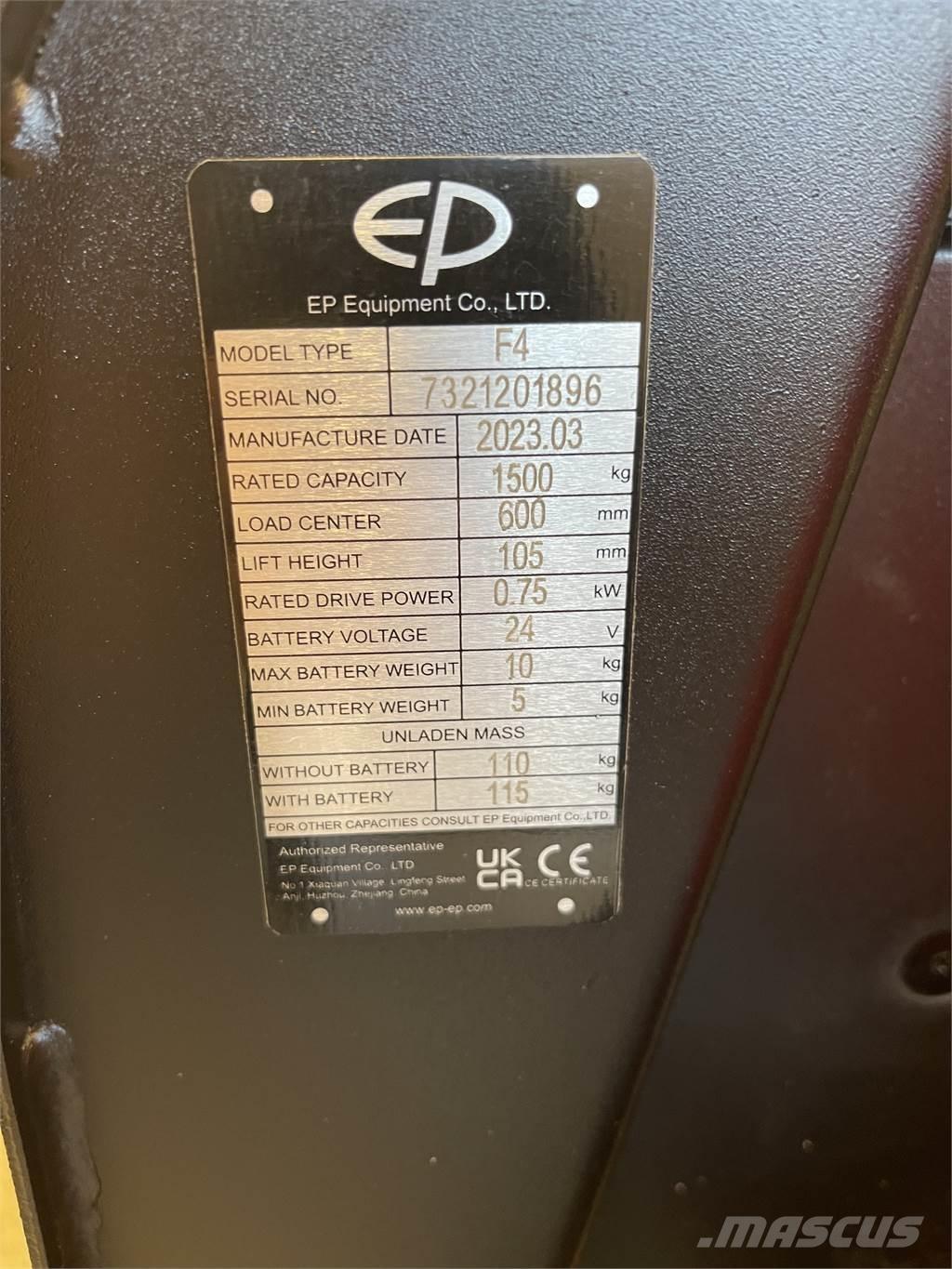 EP Equipment F4 Järelkäidavad virnastajad