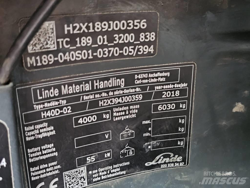 Linde H40D-02 Diiseltõstukid