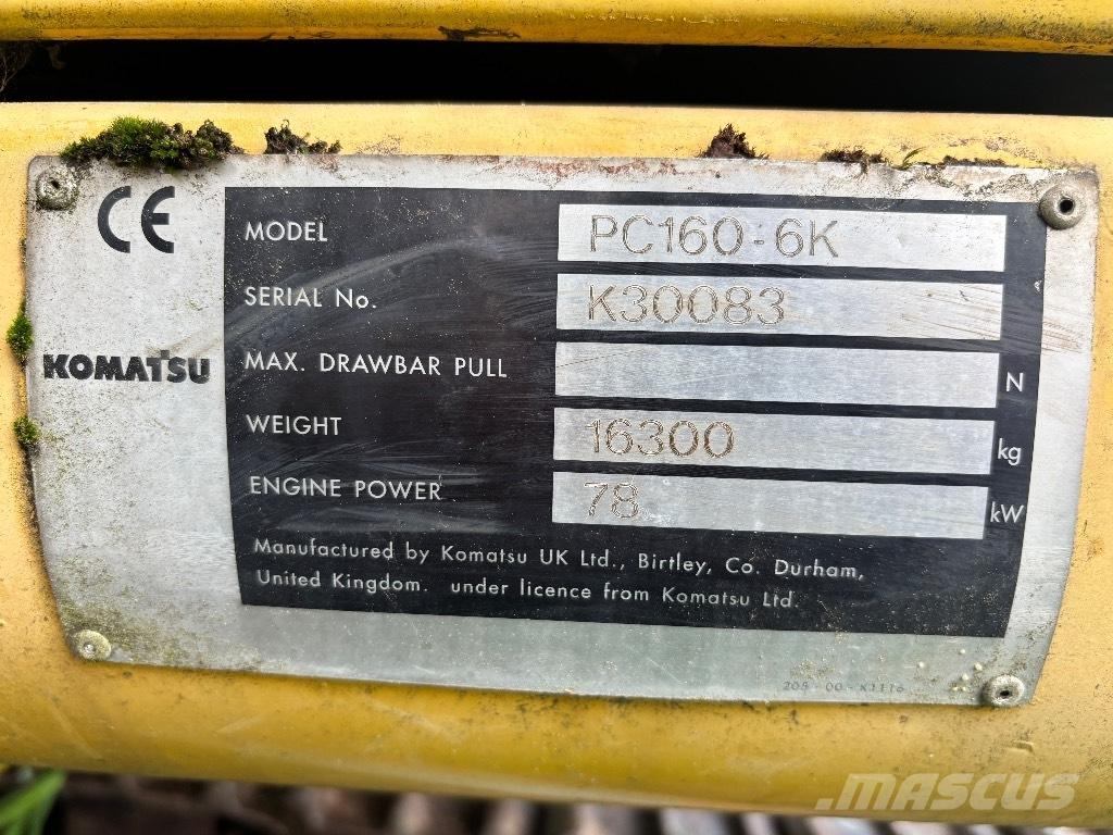 Komatsu PC 160-6K Roomikekskavaatorid