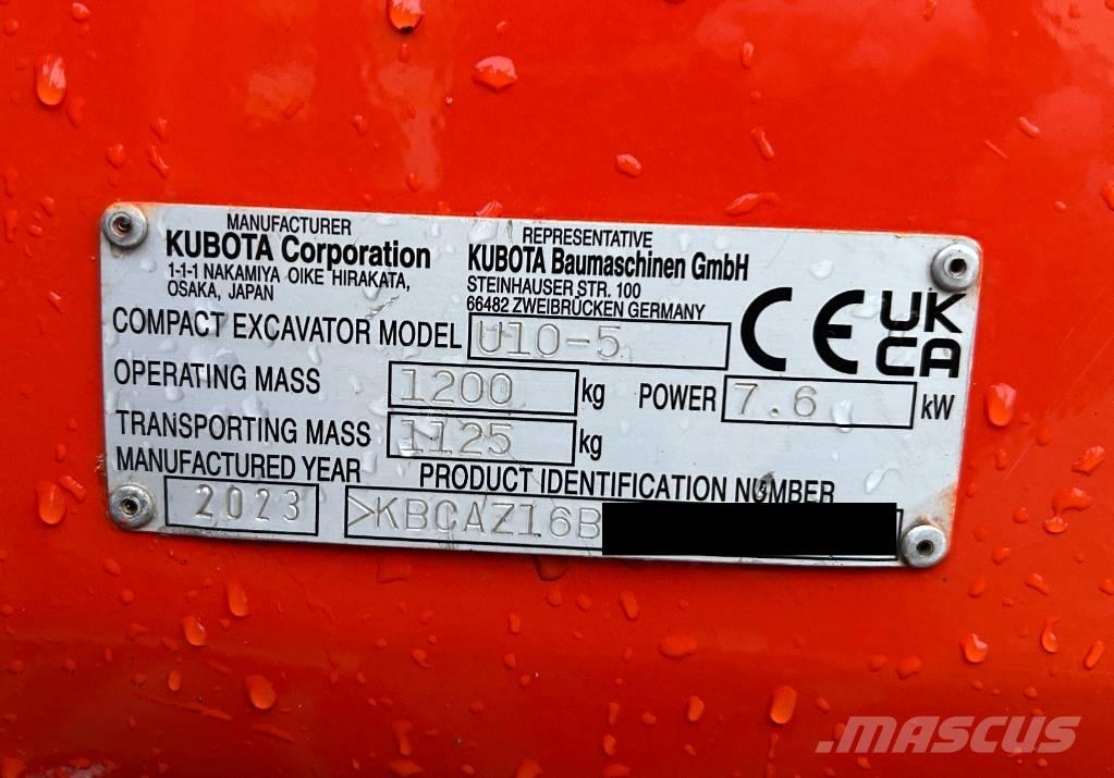 Kubota U 10-5 Miniekskavaatorid < 7 t