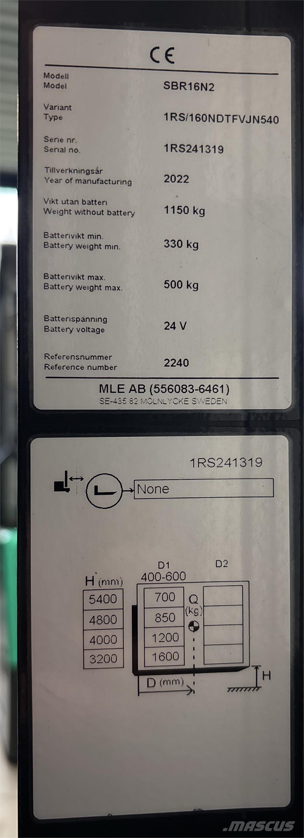 Mitsubishi SBR16N2 Platvormiga virnastajad