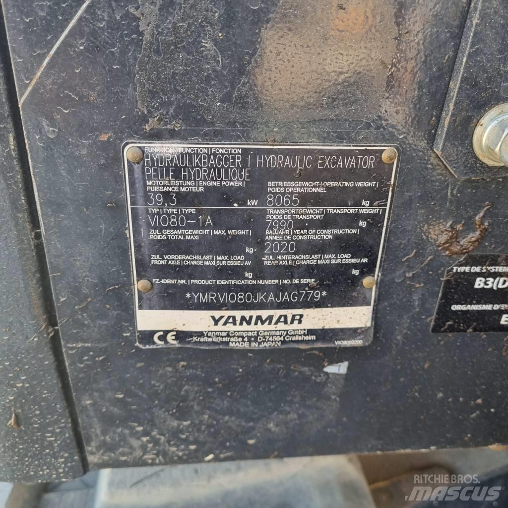 Yanmar Vio 80-1A Väikeekskavaatorid 7t-12t