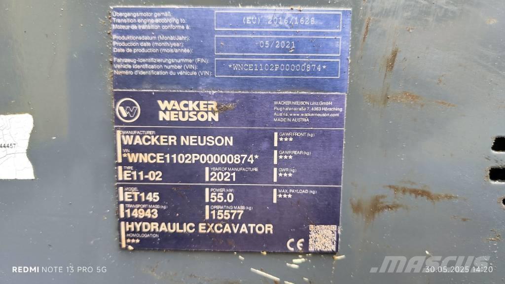 Wacker Neuson ET 145 Roomikekskavaatorid