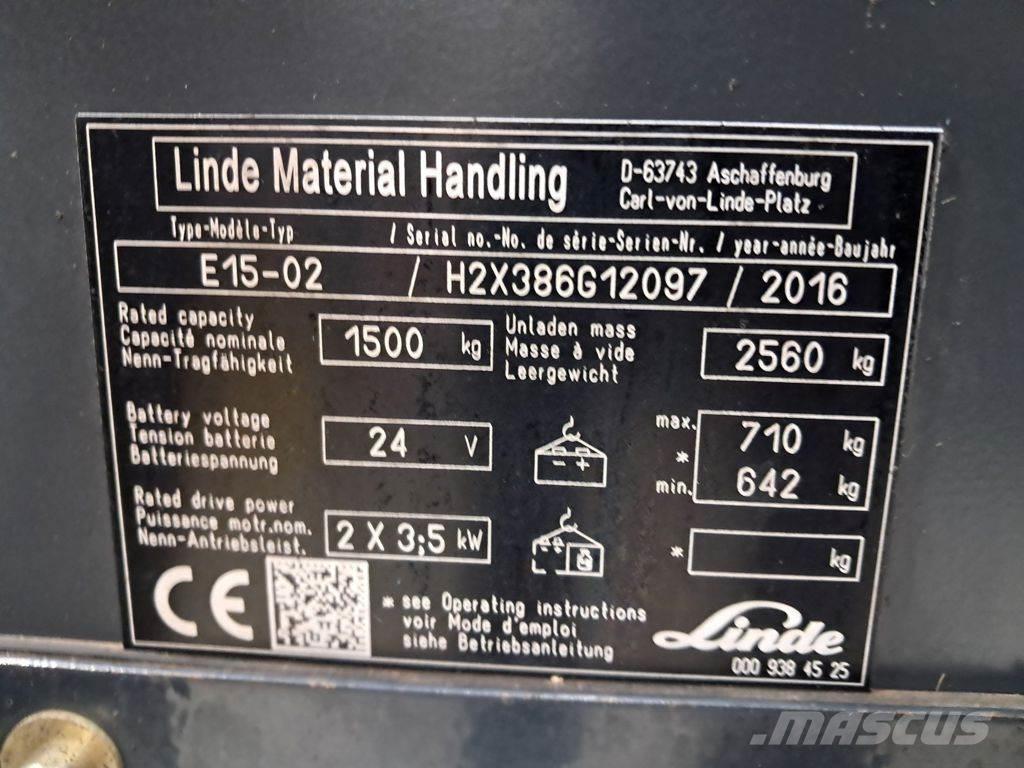 Linde E15-02 Elektritõstukid