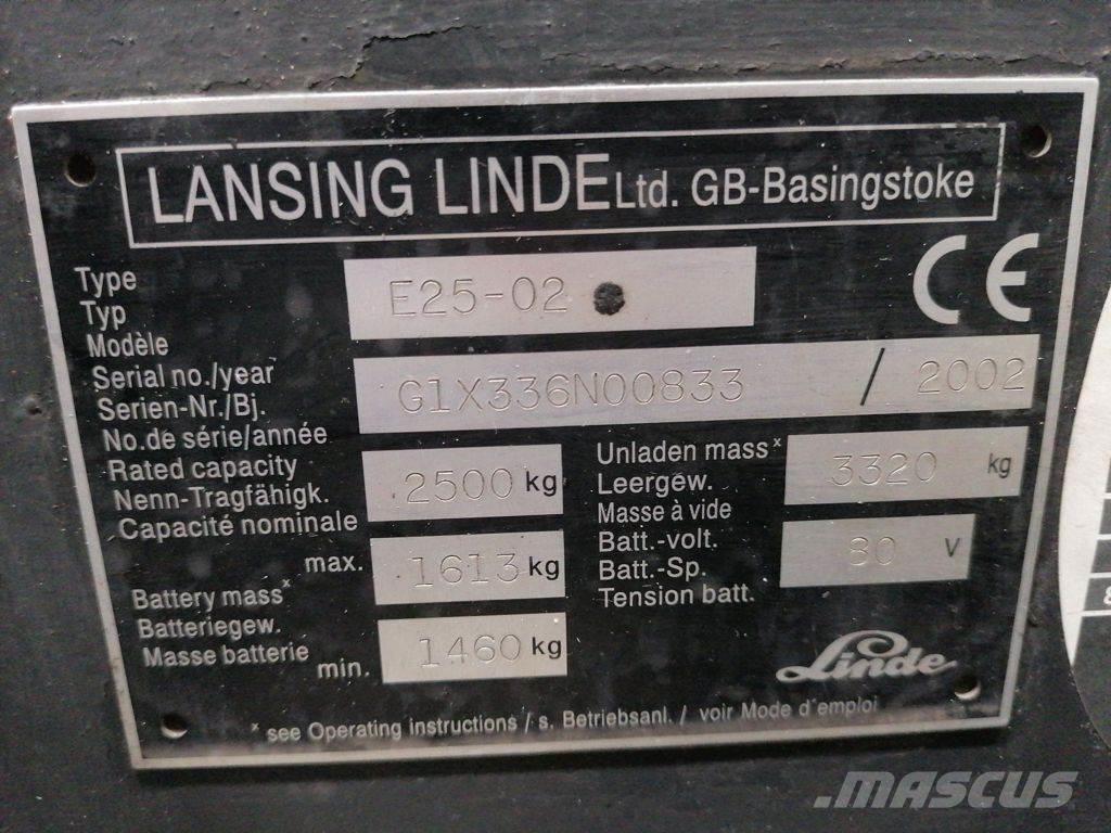 Linde E25-02 Elektritõstukid