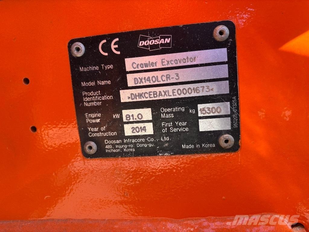 Doosan DX 140 LCR-3 Roomikekskavaatorid